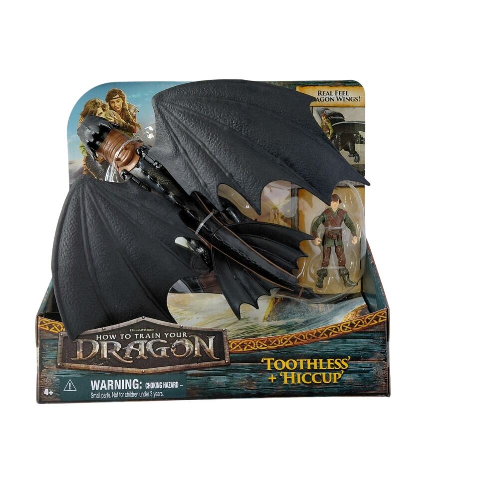Dreamworks Dragons Toothless & Hiccup Action Figures Viking Rider Duo NIB